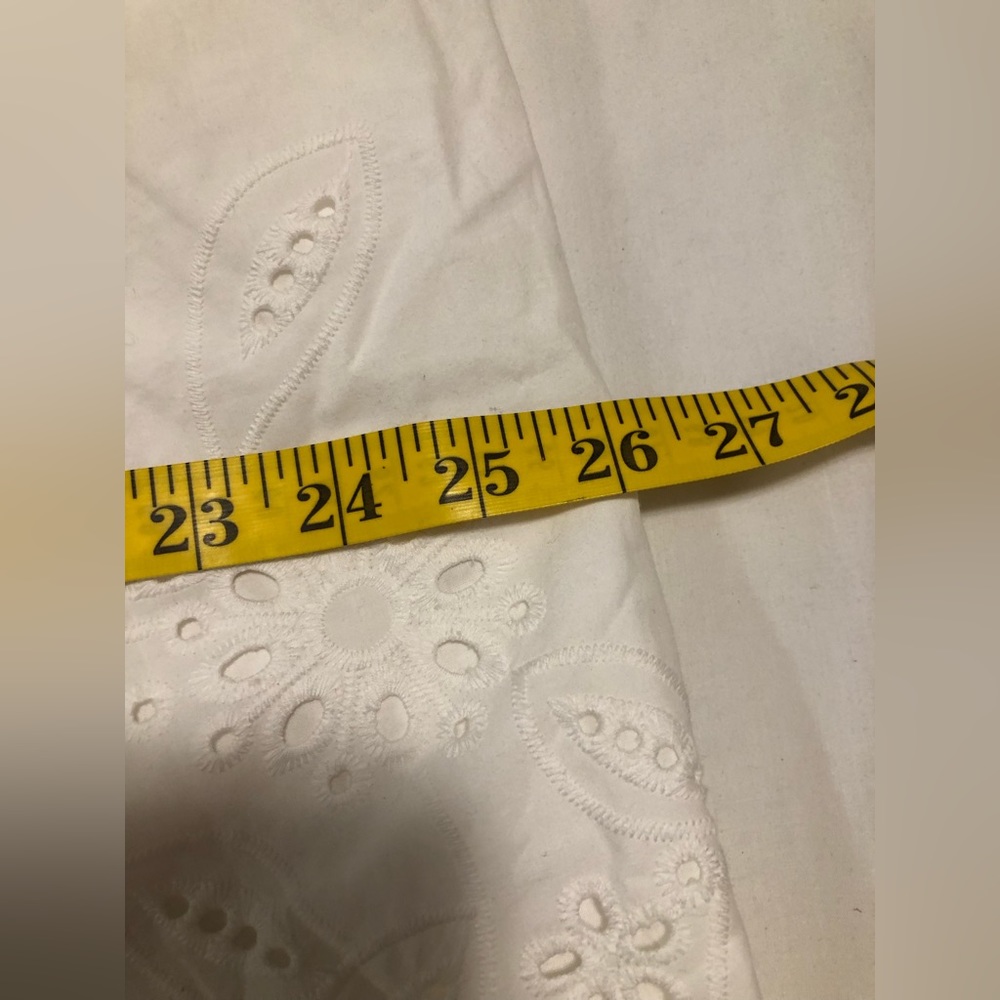Eloquii white eyelet cotton, high waist shorts with white lining, never worn, 20 - Picture 13 of 13